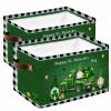 Large Storage Baskets Bins 2 Pack St. Patrick's Day Truck on Green Wood Collapsible Storage Box Laundry Organizer for Closet Shelf Nursery Kids Bedroom Black and White Buffalo Check view 1