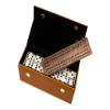 Alex Cramer Traveling Spinners Domino Set. Caramel Leather Case - Tournament Traveler Personalized - with Spinners - 28 Indestructible Double-Six Dominoes with Personalized Brass Plate view 2