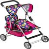 fash n kolor Twin Baby Doll Stroller - Pretend Play Baby Stroller for Dolls - Toy Stroller with Storage Basket for Baby Doll Accessories Set - Flower Design Stroller Toy for Kids - Folds Easily view 1