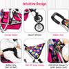 fash n kolor Twin Baby Doll Stroller - Pretend Play Baby Stroller for Dolls - Toy Stroller with Storage Basket for Baby Doll Accessories Set - Flower Design Stroller Toy for Kids - Folds Easily view 4