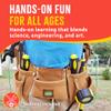 SparkJump Kids Brown Tool Belt, Adjustable Leather Tool Belt for Toddlers and Kids, Dress-Up Construction Costume for DIY Woodworking and STEM Learning view 4