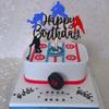 1 PCS Hockey Happy Birthday Cake Topper Glitter Ice Hockey Player Sports Theme Cake Pick Decorations for Hockey Theme Baby Shower Boys Girls Birthday Party Supplies Black view 4