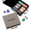 Personalization Universe Personalized Grey Leatherette Poker Chip Set view 1