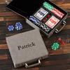 Personalization Universe Personalized Grey Leatherette Poker Chip Set view 2