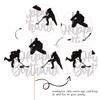 1 PCS Hockey Cake Topper Glitter Happy Birthday Sign Cake Decorations Ice Hockey Player Sports Theme Cake Pick for Hockey Theme Baby Shower Boys Girls Birthday Party Supplies Silver view 3