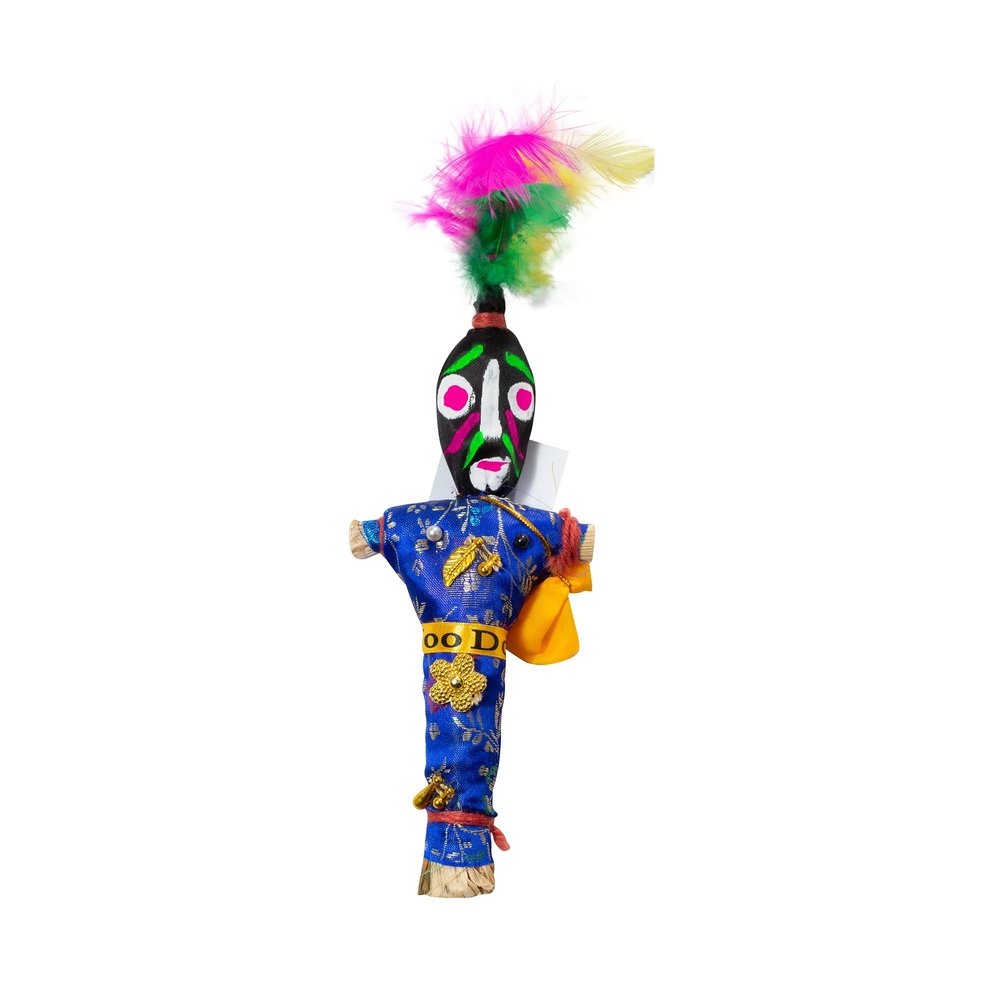 Artisan Owl New Orleans Novelty Voodoo Doll Souvenir with White and Black Pins (Blue)