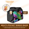 LUCKY LADY DAUBER CO. Neon Bingo Bags with Pockets, 6 Pocket Bingo Daubers Bag with Inside Liner and Sweet on Bingo Lucky Charm - Card and Dauber Bingo Bags for Women, Black Bingo Dauber Bag view 3
