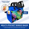 LUCKY LADY DAUBER CO. Neon Bingo Bags with Pockets, 6 Pocket Bingo Daubers Bag with Inside Liner and Sweet on Bingo Lucky Charm - Card and Dauber Bingo Bags for Women, Neon Blue Bingo Dauber Bag view 3