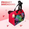 LUCKY LADY DAUBER CO. Neon Bingo Bags with Pockets, 6 Pocket Bingo Daubers Bag with Inside Liner and Sweet on Bingo Lucky Charm - Card and Dauber Bingo Bags for Women, Neon Red Bingo Dauber Bag view 2