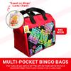 LUCKY LADY DAUBER CO. Neon Bingo Bags with Pockets, 6 Pocket Bingo Daubers Bag with Inside Liner and Sweet on Bingo Lucky Charm - Card and Dauber Bingo Bags for Women, Neon Red Bingo Dauber Bag view 3