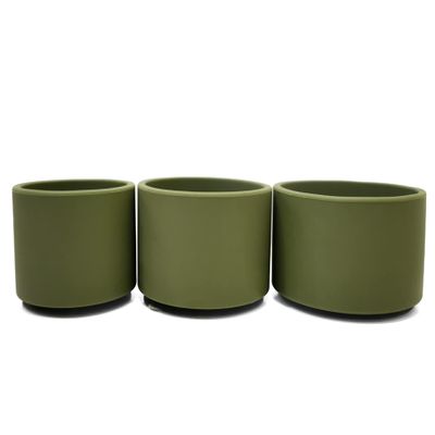 kukulala Stay Put Suction Cups - Silicone Small Bowls for Baby, Toddler, Snacks, or Small Item Storage (Olive Green), Microwave & Dishwasher Safe