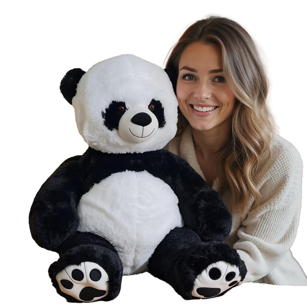 Anico 36" Tall (3 Foot) Big Plush Panda Bear, Stuffed Animal, Teddy Bear with Smiling Face. Premium Stuffed Toy Teddy Bear Panda, Perfect for Girlfriend, Kids, Valentine's Day, Christmas!
