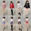 1/12 Scale Female Zipper Hoodies T-Shirt Pleated Skirt Suit Sweater Costume Clothes for 6inch PH TBL Action Figure Body (C) view 3