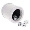 WE Games Professional Handmade White Leather Dice Cup Set, Comes with 5 Standard Game Dice & Cloth Bag, Dice Roller for Liars Dice Farkle & Board Games, Durable Stitched Dice Cups view 2