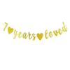 7 Years Loved banner Happy 7th Birthday Party Sign,7Th Anniversary/Birthday Party Decorations Supplies view 1