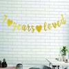 7 Years Loved banner Happy 7th Birthday Party Sign,7Th Anniversary/Birthday Party Decorations Supplies view 2