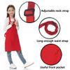 TopTie Custom Print Kids Aprons with Pocket & Adjustable Strap, Child Chef Bib Apron for Kitchen Cooking Baking Painting-Red-S view 2