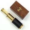 Queen Armour Beautiful Miniature Handcrafted Handheld Brass Telescope with Rosewood Box Pirate Navigation Gifts (6 Inches, Polished Brass) view 1