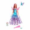 Barbie A Touch of Magic Fashion Doll, Malibu with Wing-Detailed Dress, 7-inch Long Colorful Hair, 2 Fantasy Pets & Accessories view 1