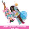 Barbie Extra Fly Doll with Beach-Themed Travel Clothes & Accessories, Tropical Coverup with Oversized Hat & Bag view 4