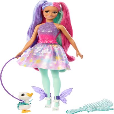 Barbie A Touch of Magic Fashion Doll, The Glyph with Fantasy Outfit & Colorful Hair with Comb & Pet Accessories