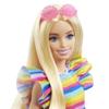 Barbie Fashionistas Doll #197 with Blonde Hair & Braces Wearing Rainbow Dress & Accessories Including Platform Shoes & Sunglasses view 3