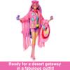 Barbie Extra Fly Doll with Desert-Themed Travel Clothes & Accessories, Fringe Jacket & Oversized Bag view 3