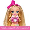 Barbie Extra Fly Minis Travel Doll, Safari Look with Super Long Brunette Hair in Animal-Print Outfit & Accessories, 5.5-inch view 4