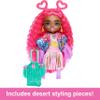Barbie Extra Fly Minis Travel Doll, Desert Festival Look with Magenta Hair in Fringe Jacket, Dress & Accessories, 5.5-inch view 3