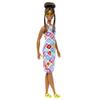 Barbie Fashionistas Doll #210 with Brunette Hair in Bun Wearing Removable Colorful Crochet Halter Dress, Sunglasses & Sandals view 1