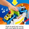 Fisher-Price Little People Hot Wheels Toddler Toy Race and Go Track Set with Lights Sounds & 2 Cars for Pretend Play Kids Ages 18+ Months view 3