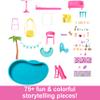 Barbie Dreamhouse, Pool Party Doll House with 75+ Pieces and 3-Story Slide, House Playset, Pet Elevator and Puppy Play Areas view 3