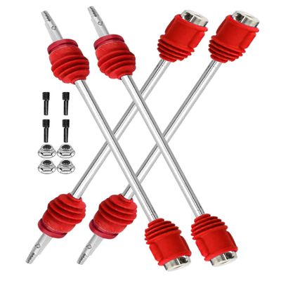 ARRCat Drive Shaft CVD Upgrades Parts for 1/10 T-Maxx/E-Maxx/Revo,4PCS Front Rear #45 Steel Axles Driveshafts Hop-up,Replace #5451R,Red