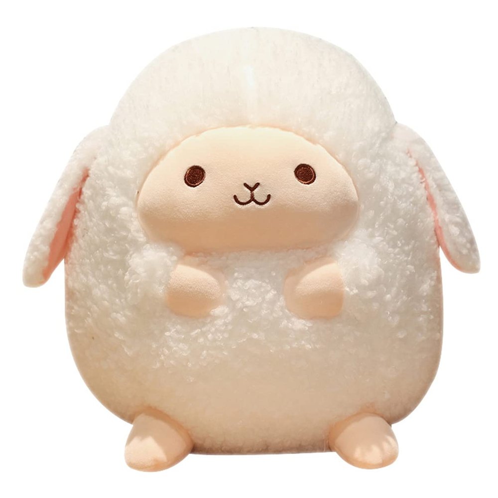 9.8 inch Cute Sheep Plush Kawaii Stuffed Animal Soft Hugging Body Pillow Comfortable Cartoon Squishy Fluffy Plushies Birthday Surprise Gifts for Kid Girls Boys