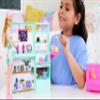 Barbie HKT94 Pretty Cozy Coffee Set with Doll Model, Furniture, Cat Figurine and 21 Accessories Including Colour Changing Teapot, Children's Toy, from 3 Years Old, view 2