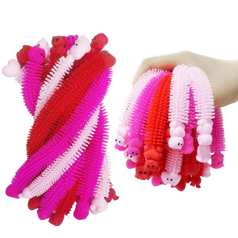 36 Pack Valentines Day Gifts Stretchy Strings Sensory Autism Toys Stretchy Fidget Toys Great for Kids Girls Boys Valentines Treat Bags Stress Relief Party Favors Gifts (Valentine's)