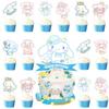 25 Pcs Cinnamoroll Cake Topper and Cupcake Toppers Set, Cinnamoroll Birthday Party Supplies for Kawaii Themed Cake Decorations view 1