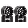 INJORA 1.0 Beadlock Wheel Rim 4PCS CNC Aluminum Wheels for 1/18 TRX4M 1/24 RC Crawler Car Axial AX24 SCX24 FMS FCX24 Upgrade (Black) view 1