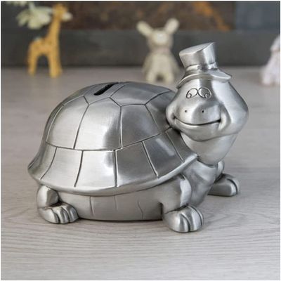 Piggy Bank,decorative piggy bank Longevity Turtle Piggy Bank Zinc Alloy Coin Bank Retro Metal Money Box Creative Piggy Bank Set For Kids Girl Boy (silver) money Bank for aldult (Color : Piggy Bank sma