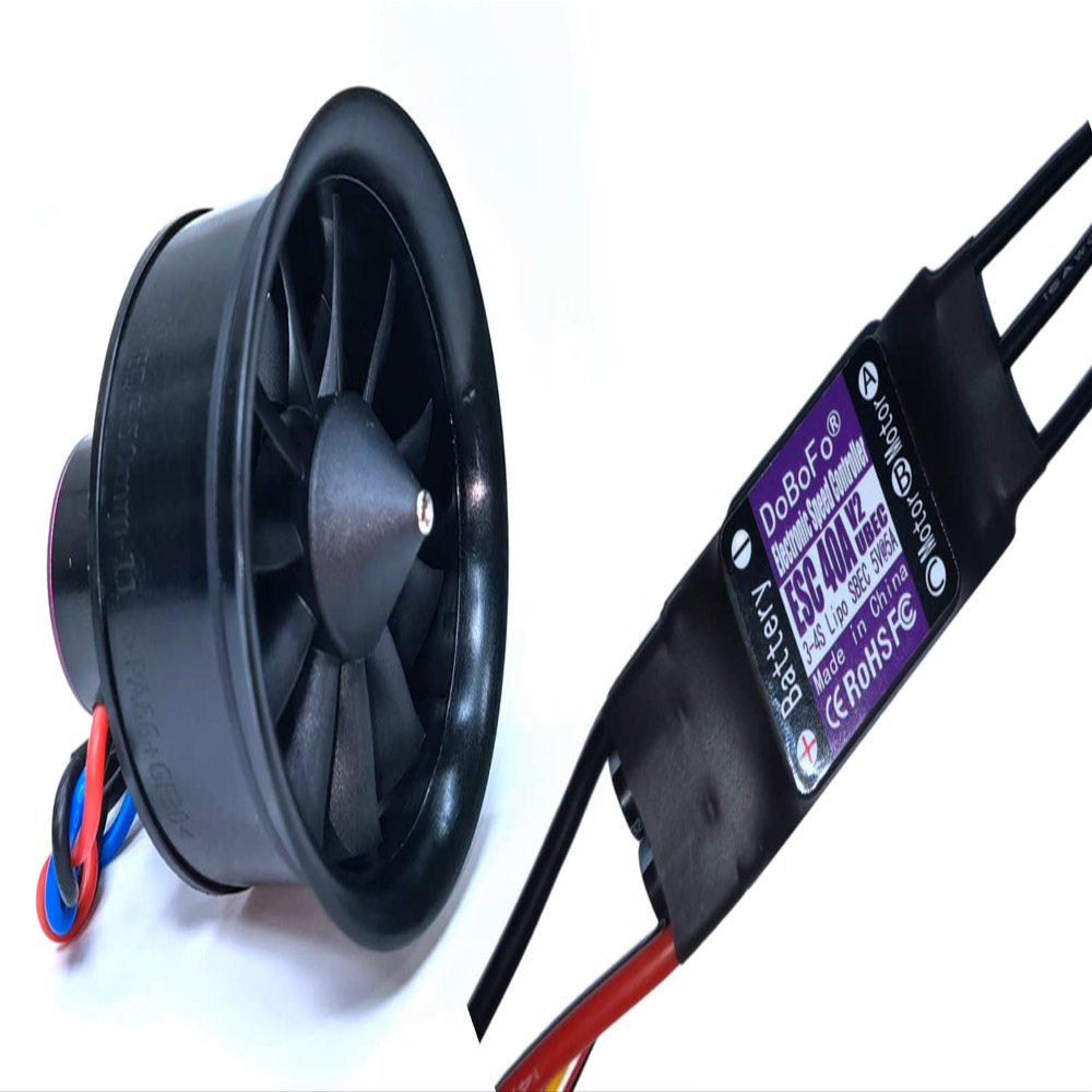 DoBoFo EDF 50mm 4S 4300KV 16.8V 11 Blades with 40A ESC, Electric Ducted Fan with Electronic Speed Controller, RC Jet Engine, Brushless Motor, Remote Control Model Replacement Airplane Parts DIY