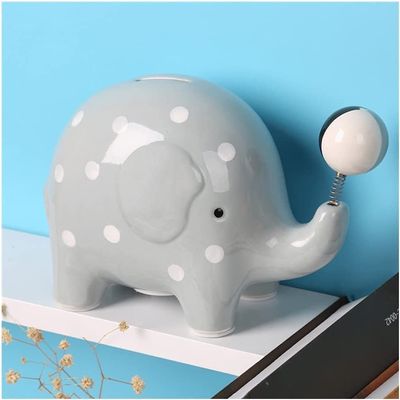 Piggy Bank,decorative piggy bank Ceramic Bank Cute Baby Elephant Piggy Bank Kids And Baby Money Banks With Creative Ball Decoration Reusable Piggy-Bank 7x5.5in money Bank for aldult (Color : Piggy Ban