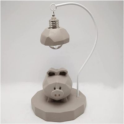 Piggy Bank,decorative piggy bank Geometric Design Piggy Bank Pig Shape Coin Bank Resin Money Saving Bank Toy Gray And Blue Table Lamp Resin Money Banks For Kids money Bank for aldult (Color : Large A)