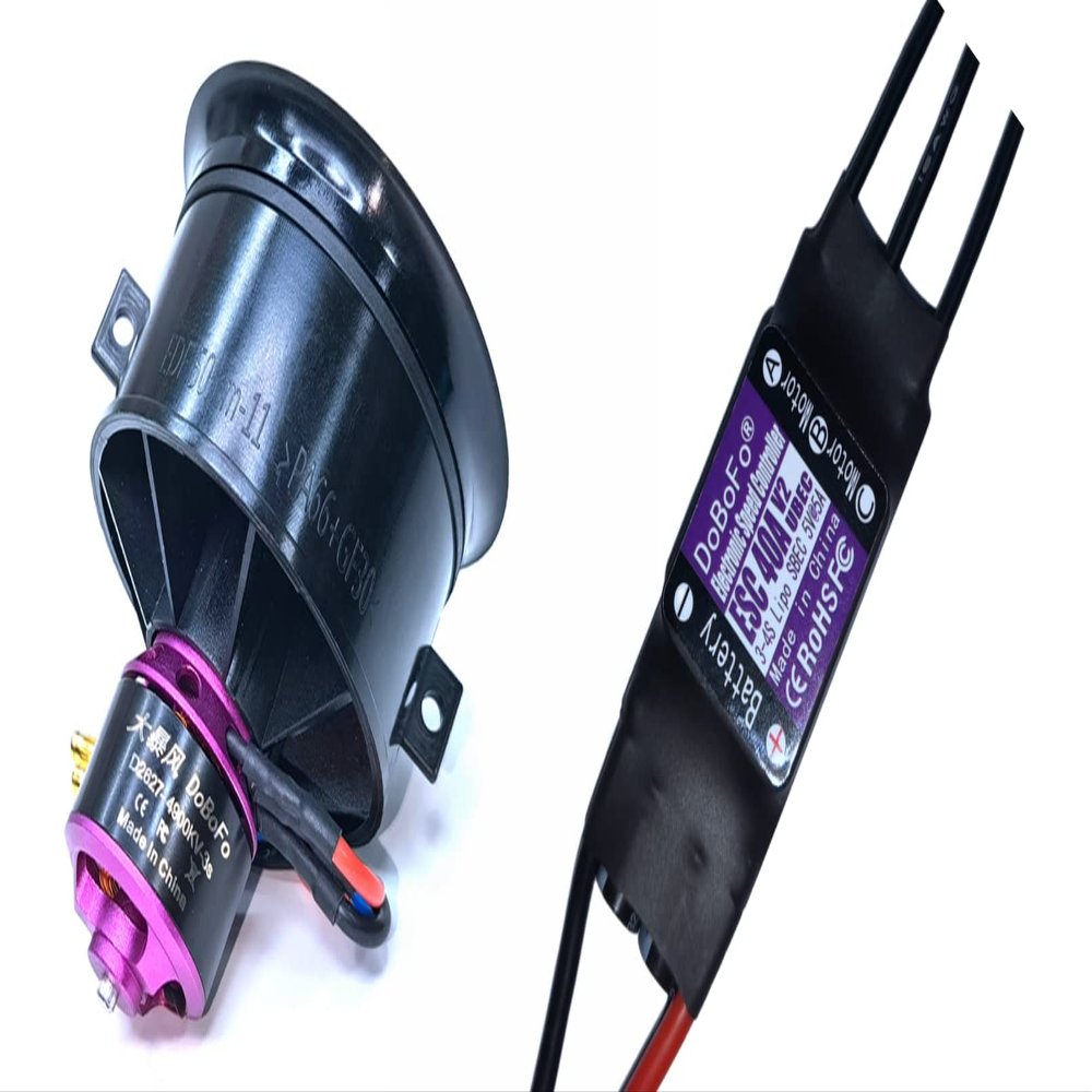 DoBoFo EDF 50mm 3S 4900KV 12.6V 11 Blades with 40A ESC, Electric Ducted Fan with Electronic Speed Controller, RC Jet Engine, Brushless Motor, Remote Control Model Replacement Airplane Parts DIY