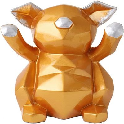Piggy Bank,Decorative Piggy Bank Geometry Lucky Pig Piggy Bank Creative Small Coin Bank Box Animal Resin Desktop Money Bank Golden Piggy Bank for Kids Decor Money Bank for aldult (Color : Small) (Col
