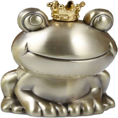 SKUZA Piggy Bank,Decorative Piggy Bank Metal Piggy Bank Zinc Alloy Coin Bank Frog Prince Money Box Decoration Golden Piggy Bank for Children's Birthday Gift Money Bank for aldult (Color : Piggy Bank)