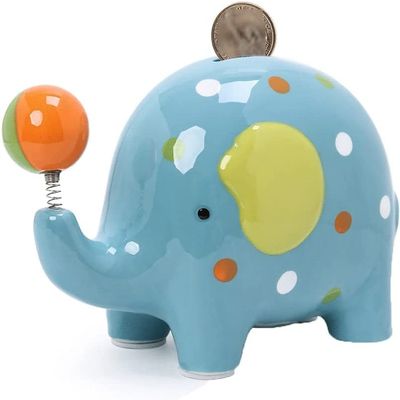 Piggy Bank,decorative piggy bank Ceramic Bank Cute Baby Elephant Piggy Bank Kids And Baby Money Banks With Creative Ball Decoration Reusable Piggy-Bank 7x5.5in money Bank for aldult (Color : Piggy Ban