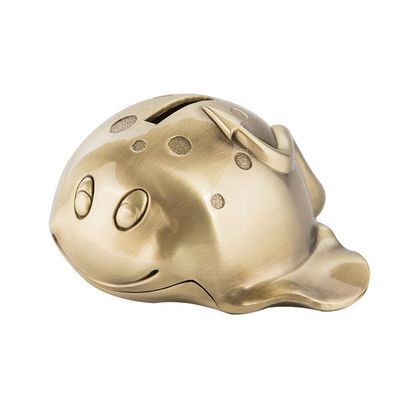 Piggy Bank,decorative piggy bank Cute Devil Fish Piggy Bank Zinc Alloy Metal Coin Bank Golden Money Box With Rubber Stopper Children Money Bank 5.1x4.9x2.1in money Bank for aldult (Color : Piggy Bank)