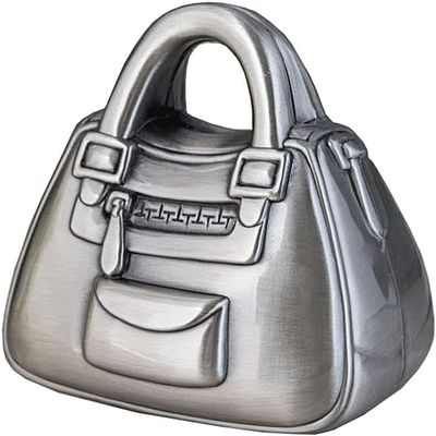 Piggy Bank,Decorative Piggy Bank Handbag Shape Piggy Bank Creative Money Bank Carry All Zinc Alloy Purse Coin Bank Girl Metal Money Box Gift 4.6x3.4x4.2in Money Bank for aldult (Color : 1pcs)