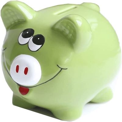 Piggy Bank,decorative piggy bank Ceramics Piggy Bank Child To Cherish Money Bank Cute Pig Coin Bank For Boys Kids Girls Adultsblue,White,Pink,Green5.3x4.1x4.3in money Bank for aldult ( Color : Piggy