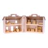 AmishToyBox.com Wooden Doll House Toy with 16 Piece Doll-House Furniture Set - Easy Access with Opening Design (Natural and Harvest Stain) view 3